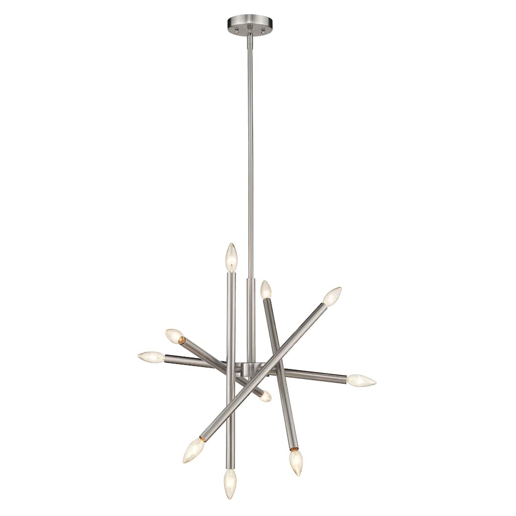 Chloe 10-light Brushed Nickel Sputnik Pendant - Brushed nickel