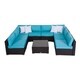 Kinbor All-Weather Rattan Sectional Sofa Patio Furniture Set Cushioned Wicker Sofa Set - Thumbnail 23