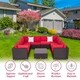 Kinbor All-Weather Rattan Sectional Sofa Patio Furniture Set Cushioned Wicker Sofa Set - Thumbnail 12