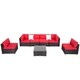 Kinbor All-Weather Rattan Sectional Sofa Patio Furniture Set Cushioned Wicker Sofa Set - Thumbnail 28