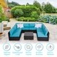 Kinbor All-Weather Rattan Sectional Sofa Patio Furniture Set Cushioned Wicker Sofa Set - Thumbnail 2