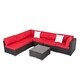 Kinbor All-Weather Rattan Sectional Sofa Patio Furniture Set Cushioned Wicker Sofa Set - Thumbnail 27