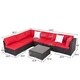 Kinbor All-Weather Rattan Sectional Sofa Patio Furniture Set Cushioned Wicker Sofa Set - Thumbnail 29