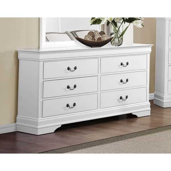 Shop Solid Wooden Six Drawer Dresser White Overstock 23486006
