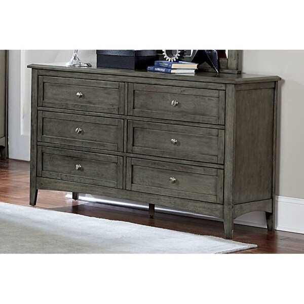 Shop Transitional Style Wooden Dresser With 6 Drawers, Weathered Gray ...