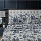 preview thumbnail 9 of 7, Heavyweight 200GSM Cotton Flannel Printed Extra Deep Pocket Sheet Set Cal King - deer toile navy