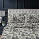 preview thumbnail 7 of 7, Heavyweight 200GSM Cotton Flannel Printed Extra Deep Pocket Sheet Set Cal King - deer toile charcoal