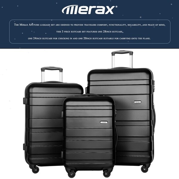merax 3 piece luggage set