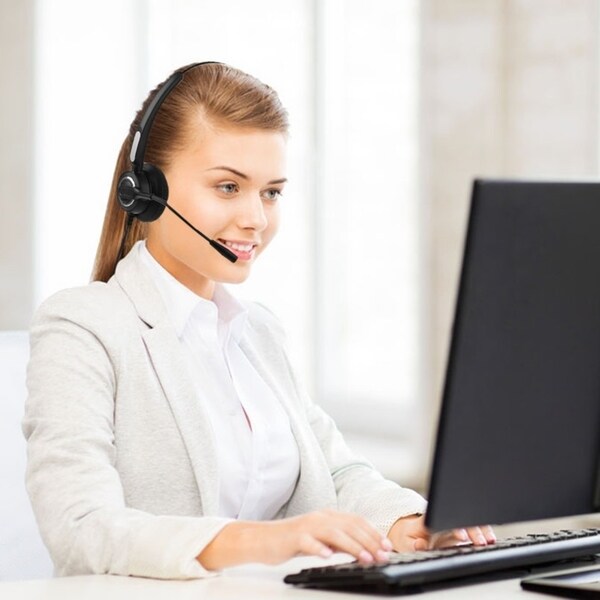 Hands-free RJ9 Call Center Headset Noise Canceling Binaural USB Earphone