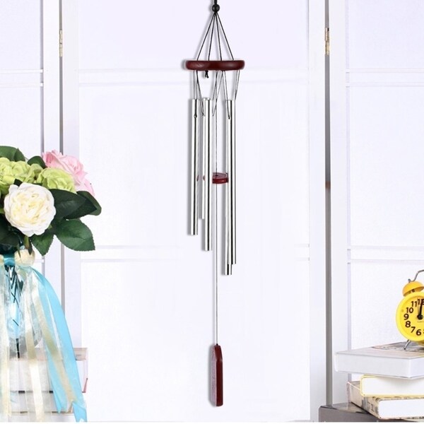 Antique Aluminum & Wood Wind Chime Wall Hanging Home Decor ...