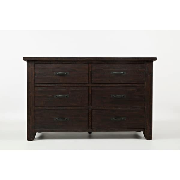 Shop Wood Metal Double Dresser With 6 Drawers Dark Brown