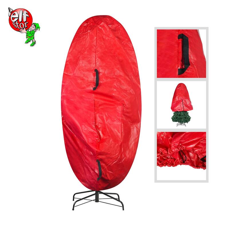 Elf Stor Heavy Duty Christmas Tree Storage Bag 7.5 Feet Waterproof Green 94X75 Inch - 7.5 ft Tree
