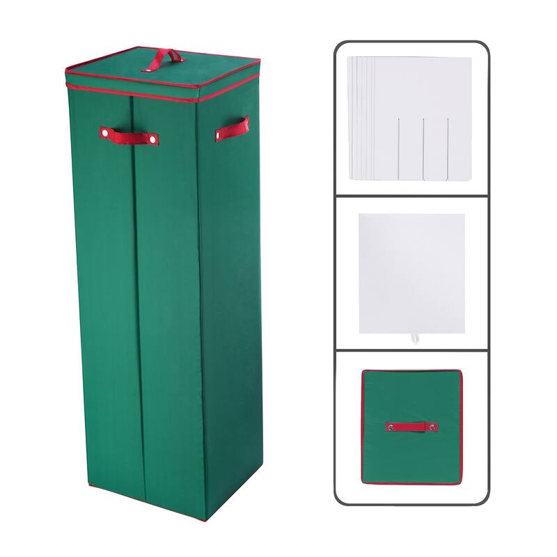 Elf Stor 40 Inch Wrapping Paper Storage Box Holds 20 Rolls With Lid And Pockets - 40 inch rolls