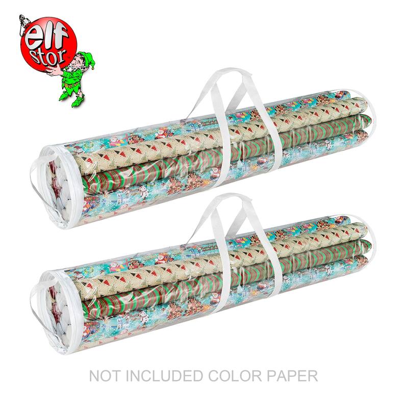 Elf Stor Wrapping Paper and Gift Wrap Storage Bag 40" Rolls 2 Pack