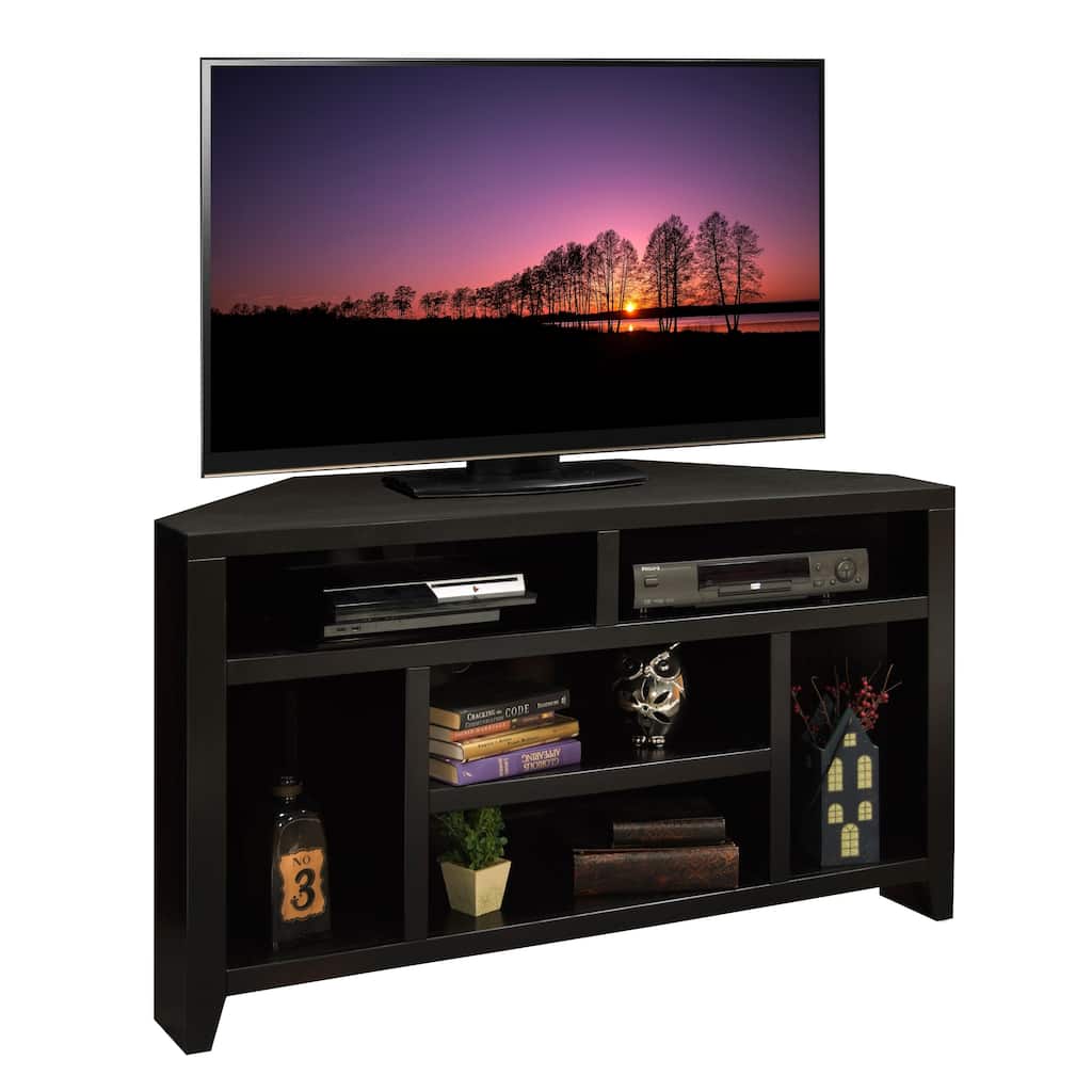 52-inch Fully Assembled Brown Corner TV Stand, Holds Up To a 60" TV