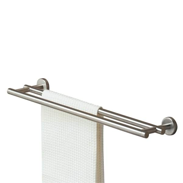 slide 2 of 3, Tiger Towel Rack Double Boston Brushed Stainless Steel