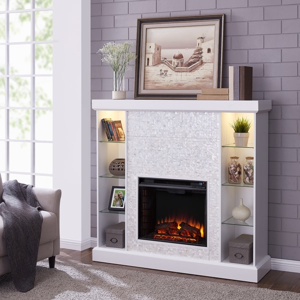 Shop Silver Orchid Niedermann White Mosaic Tiled Curio Electric