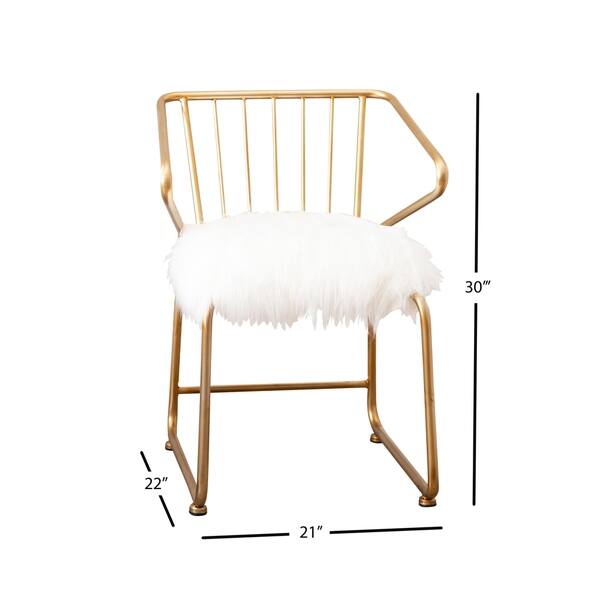 Abbyson Jeneva Gold Faux Fur Dining Chair