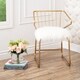 preview thumbnail 1 of 6, Abbyson Jeneva Gold Faux Fur Dining Chair