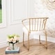 preview thumbnail 4 of 6, Abbyson Jeneva Gold Faux Fur Dining Chair