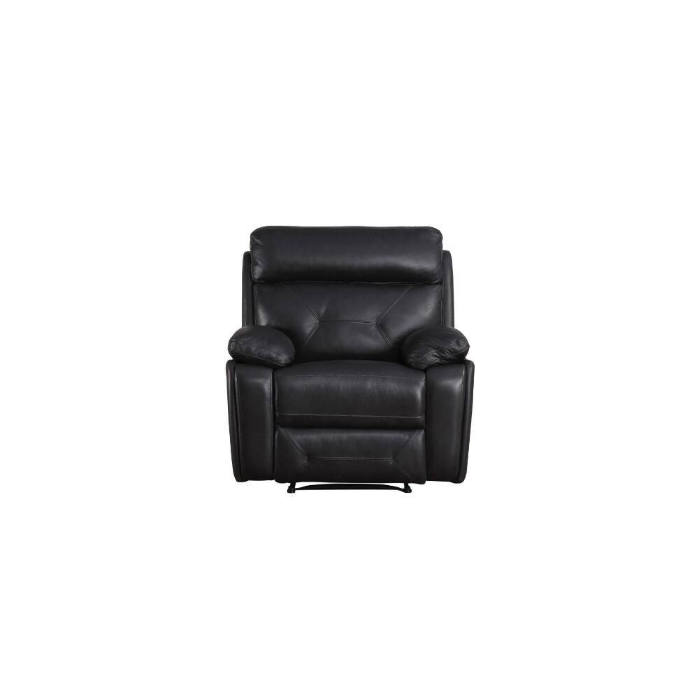 Top Grain Leather Upholstered Recliner Chair, Dark Gray