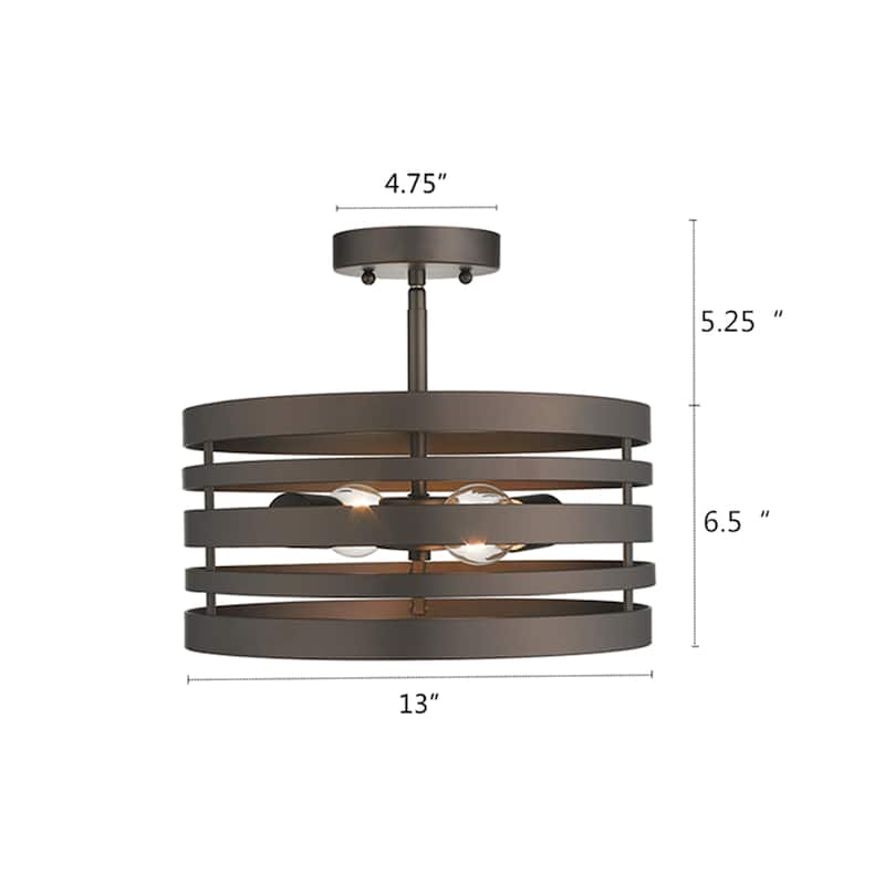 Chloe 2-light Oil Rubbed Bronze Semi-Flush