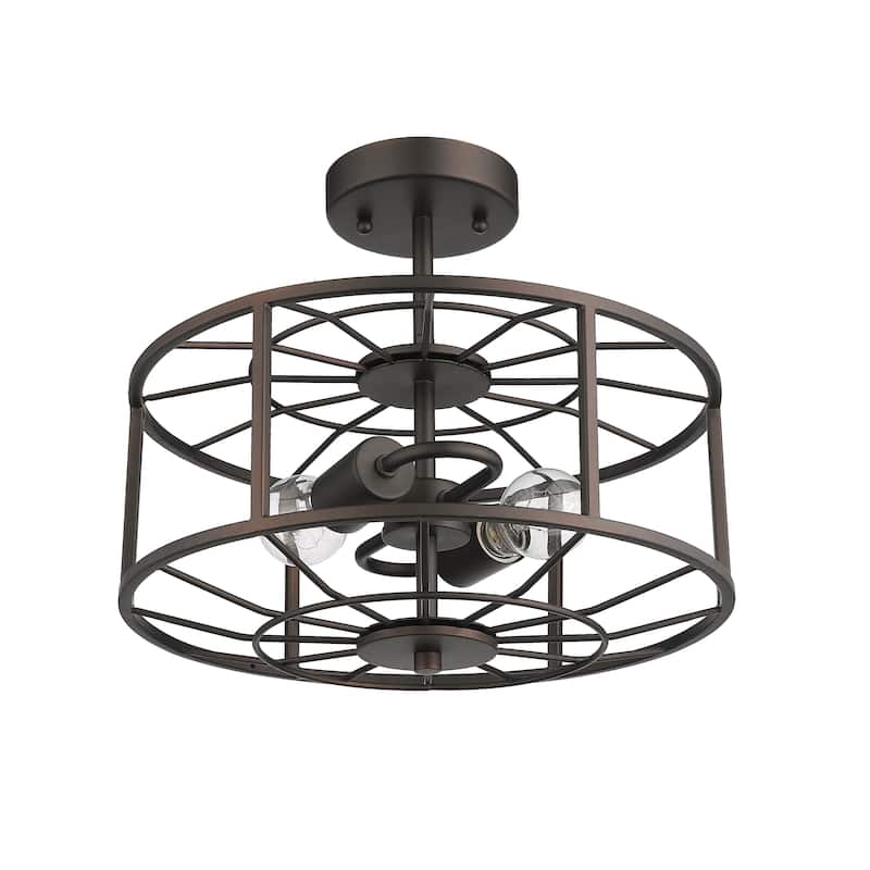 2-light Oil Rubbed Bronze Semi-Flush Mount