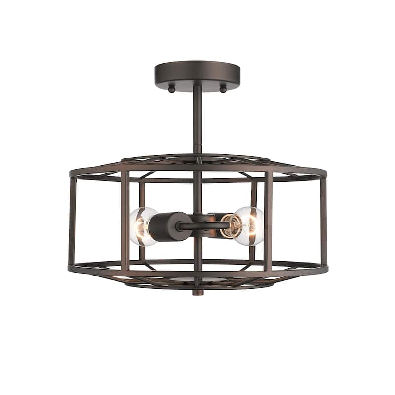 2-light Oil Rubbed Bronze Semi-Flush Mount