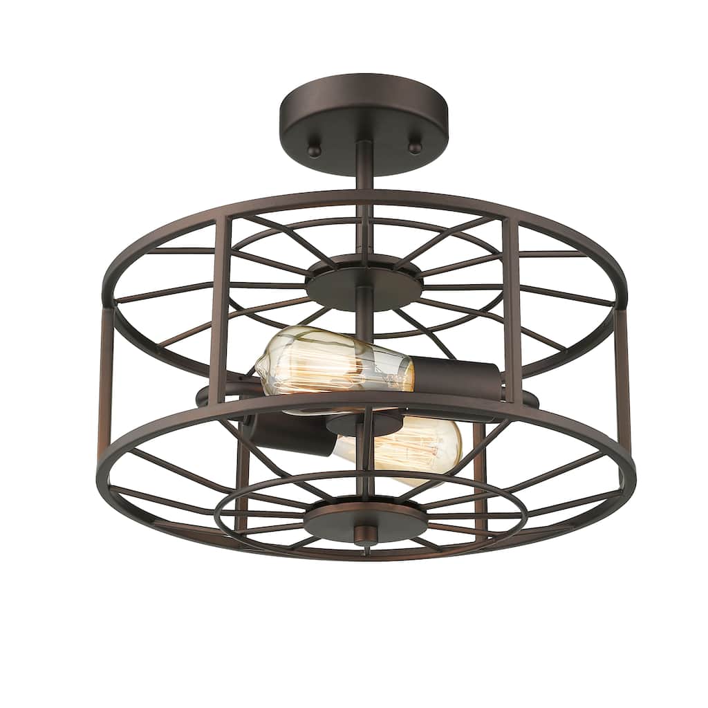 2-light Oil Rubbed Bronze Semi-Flush Mount