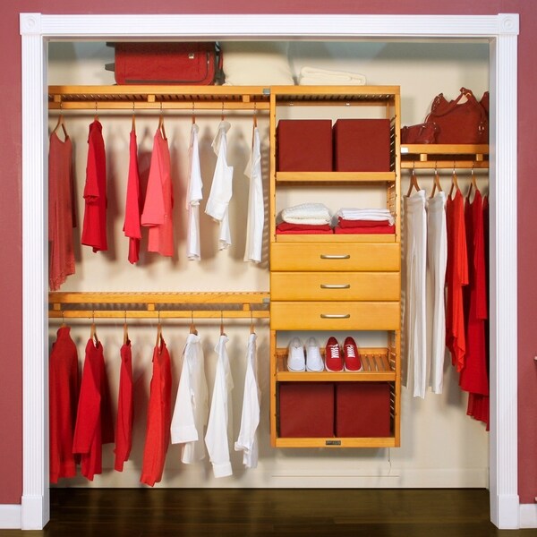 John Louis Home 12in deep Solid Wood 3-Drawer Simplicity Organizer Honey Maple