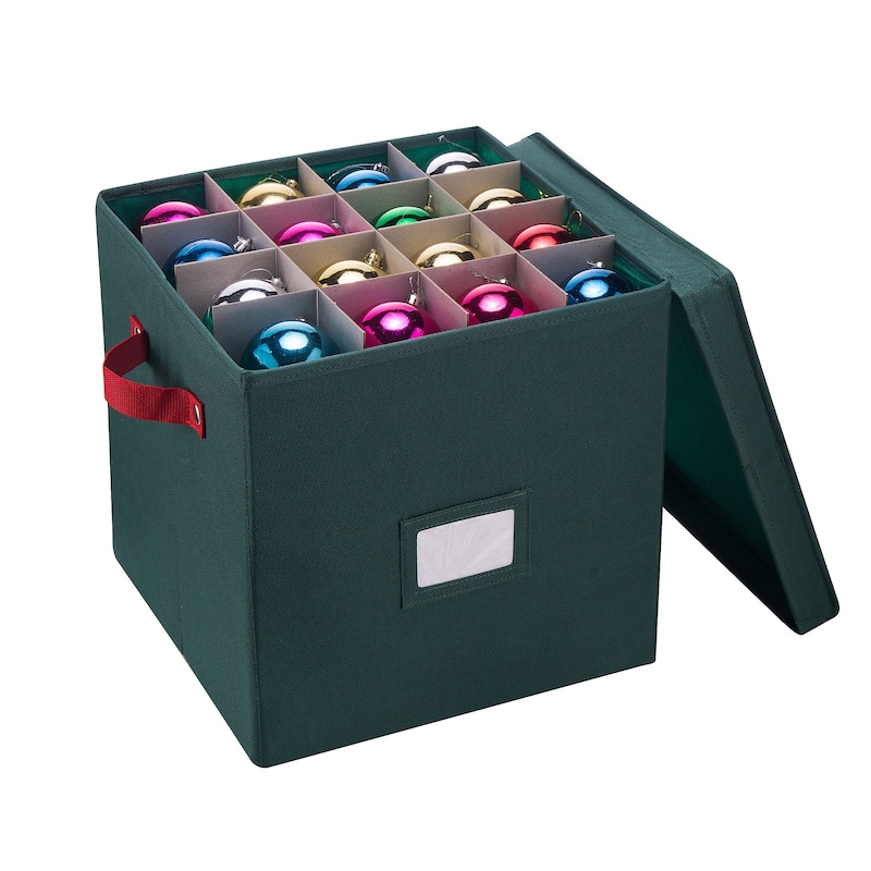 Elf Stor Christmas Ornament Storage Box 12X12 Holds 64 Balls Keepsakes Safe - Holds 64 balls