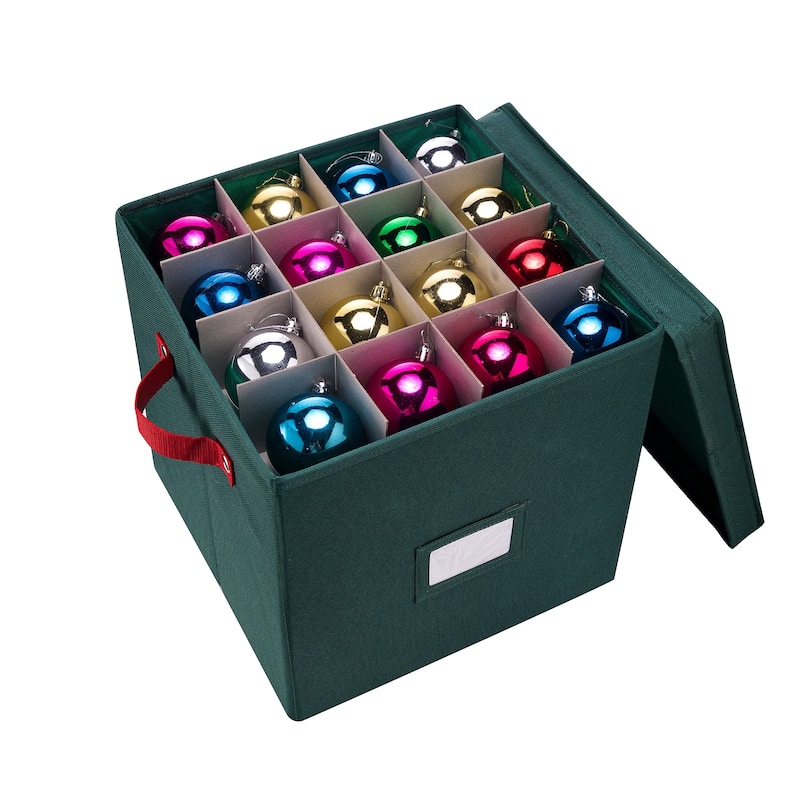 Elf Stor Christmas Ornament Storage Box 12X12 Holds 64 Balls Keepsakes Safe - Holds 64 balls