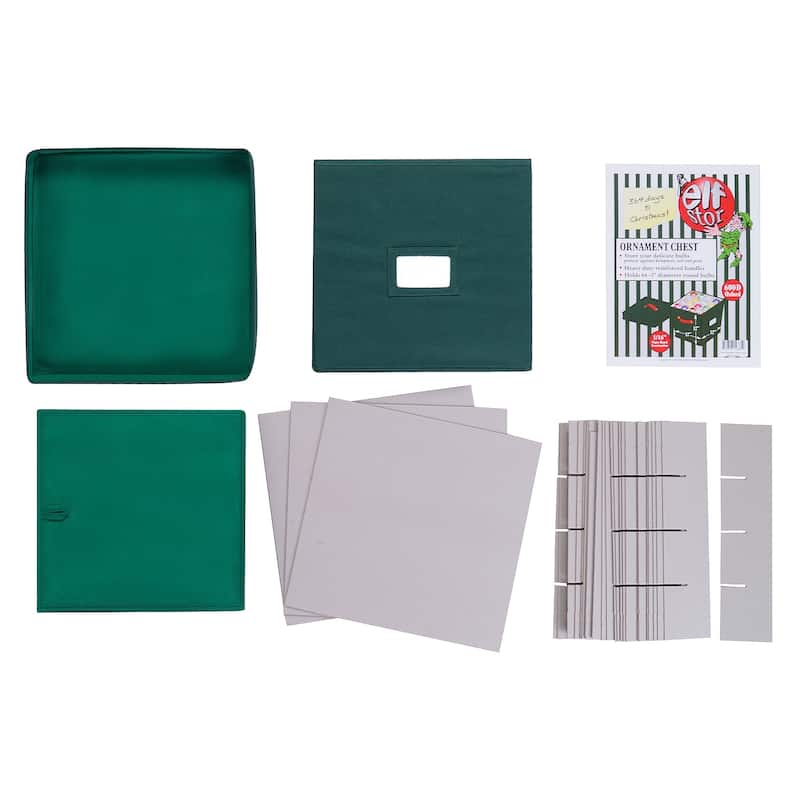 Elf Stor Christmas Ornament Storage Box 12X12 Holds 64 Balls Keepsakes Safe - Holds 64 balls