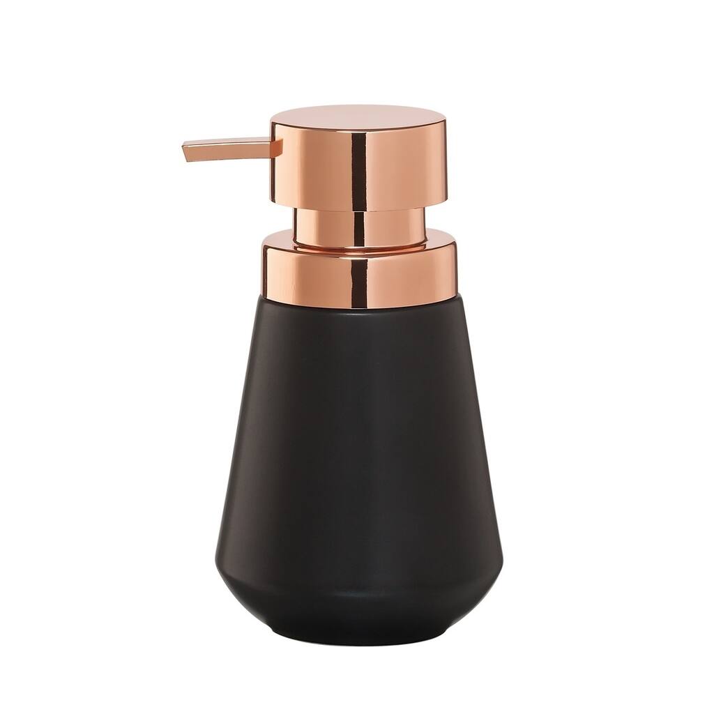Sealskin Countertop Soap And Lotion Dispenser Conical Copper Black Porcelain - Matte black