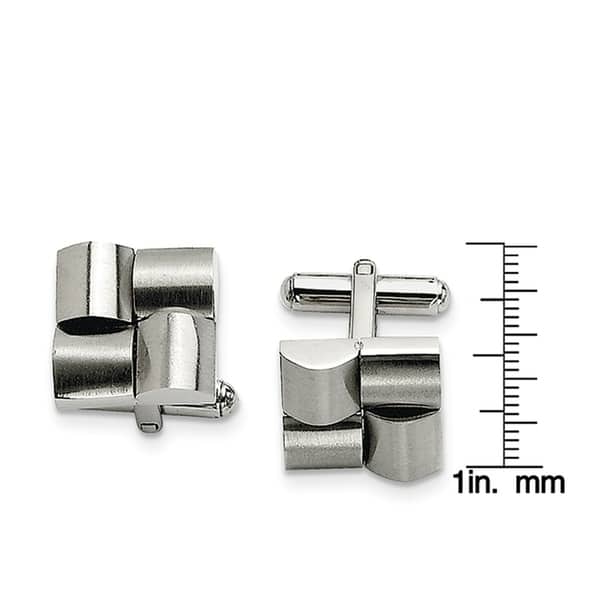 Stainless Steel Matte Black IP-plated Cross Cuff Links 