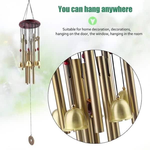 Large Wind Chimes Bells Copper Tubes Outdoor Garden Home Hummingbird  Butterfly