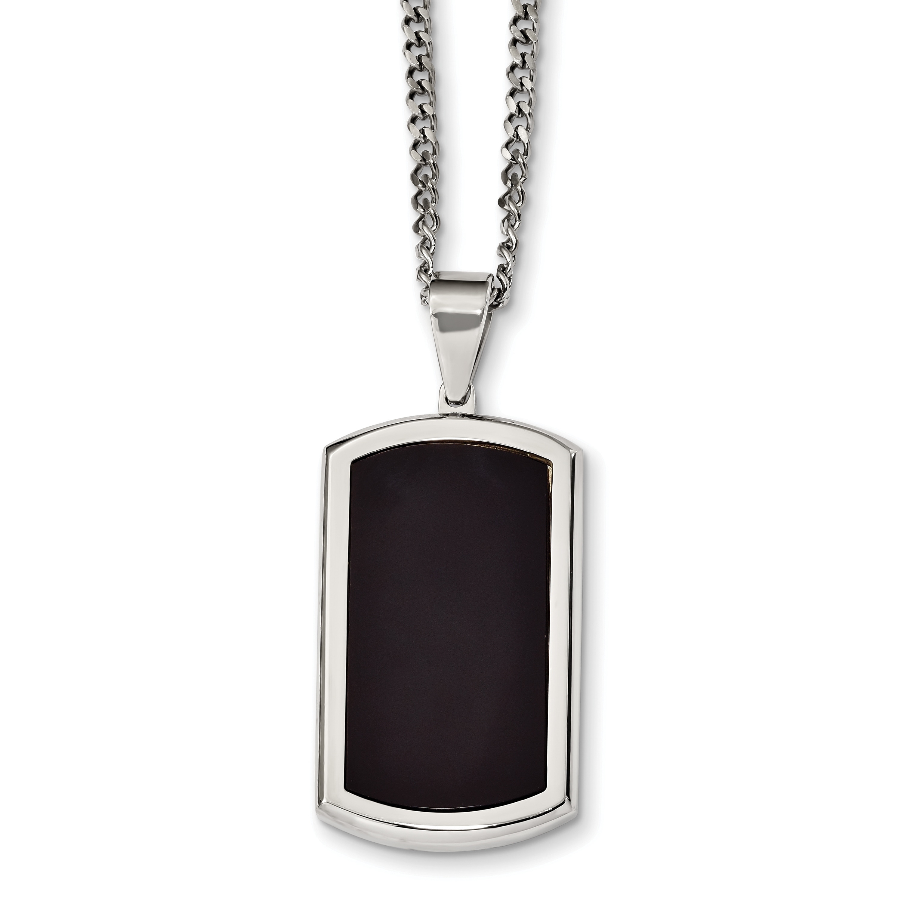 black onyx dog tag pendant