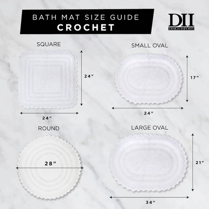 DII Reversible Soft Crochet Bath Mat