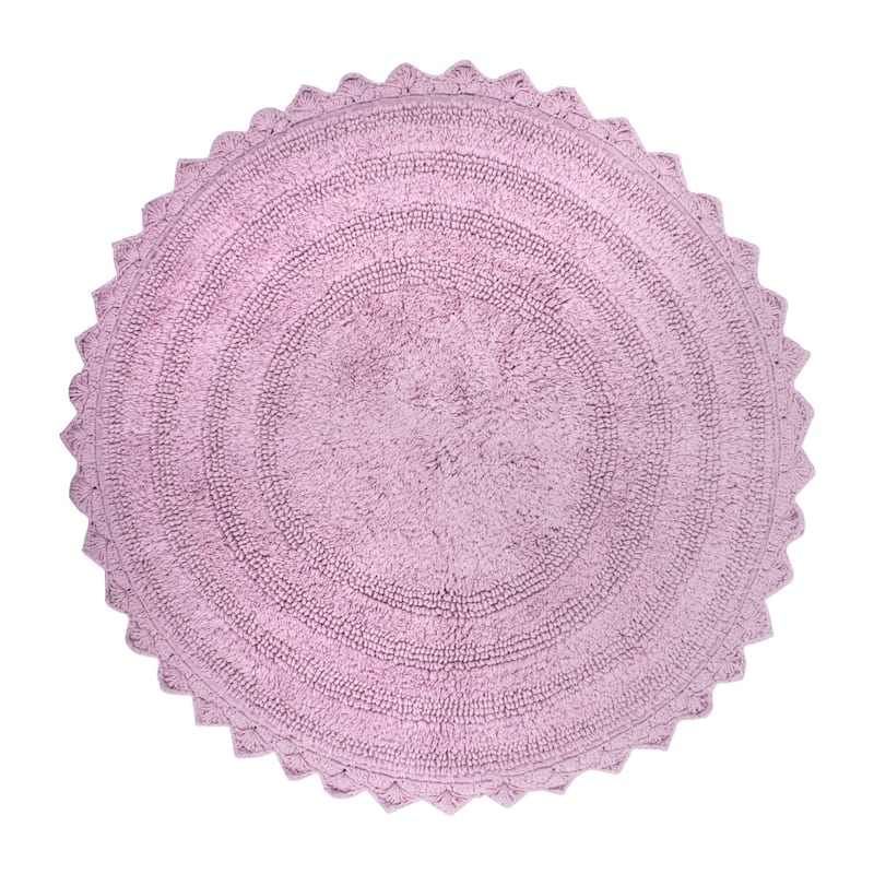 DII Reversible Soft Crochet Bath Mat - round 28 - Mauve