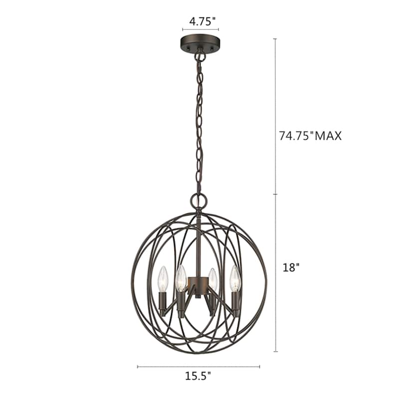 4-light Oil Rubbed Bronze Pendant - Oil Rubbed Bronze - Oil Rubbed Bronze