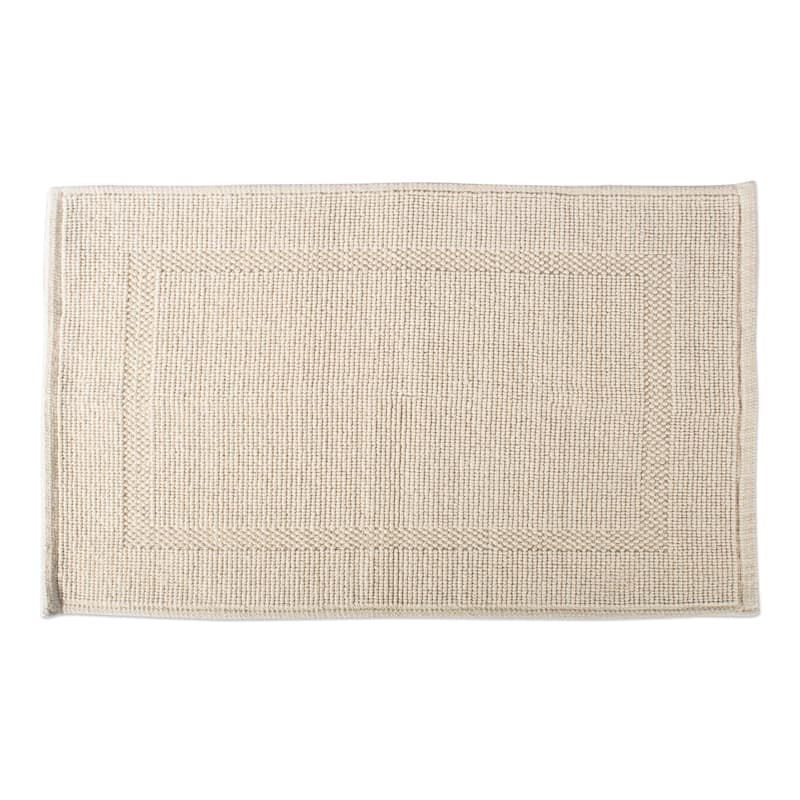 DII Soft and Absorbent Jacquard Bordered Bath Mat - Natural