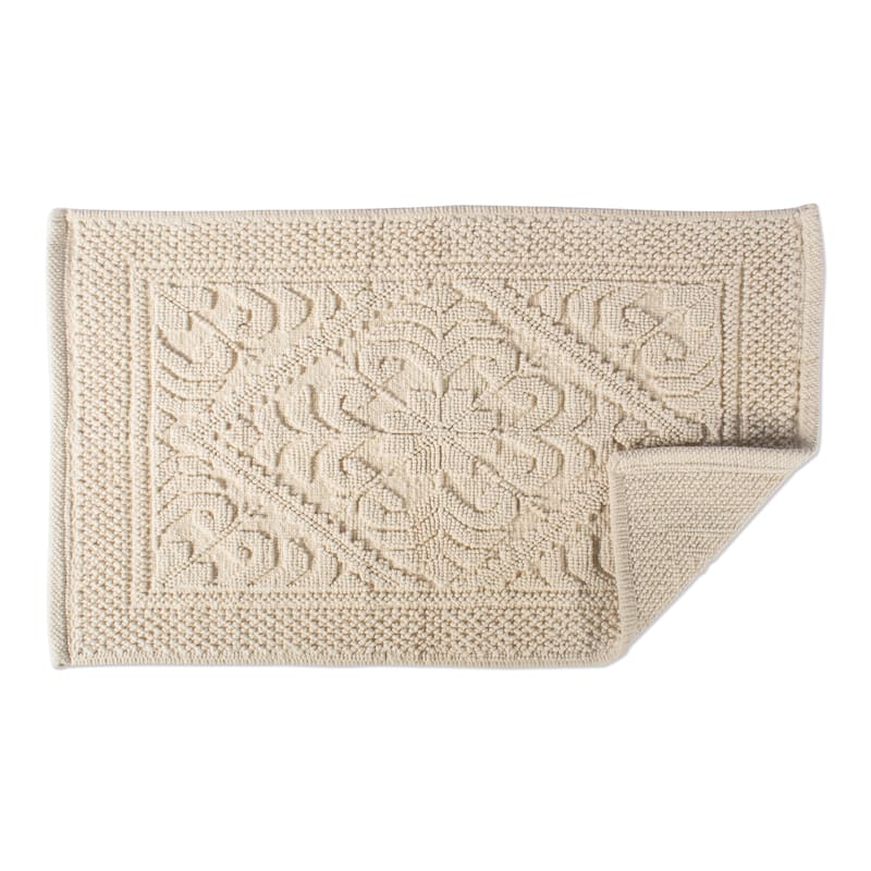 DII Soft and Absorbent Jacquard Bordered Bath Mat