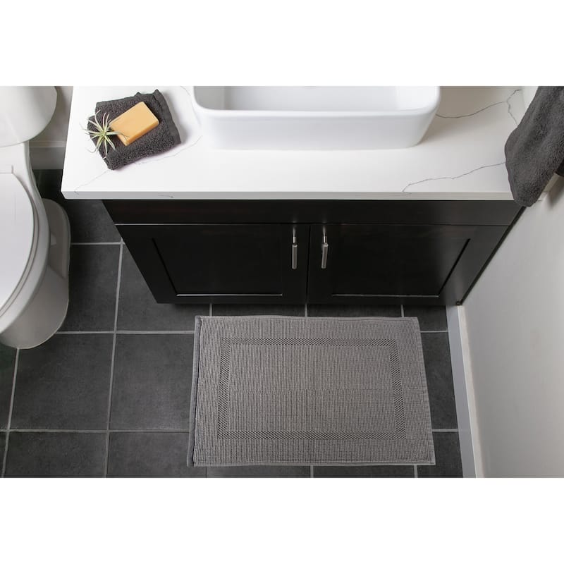 DII Soft and Absorbent Jacquard Bordered Bath Mat