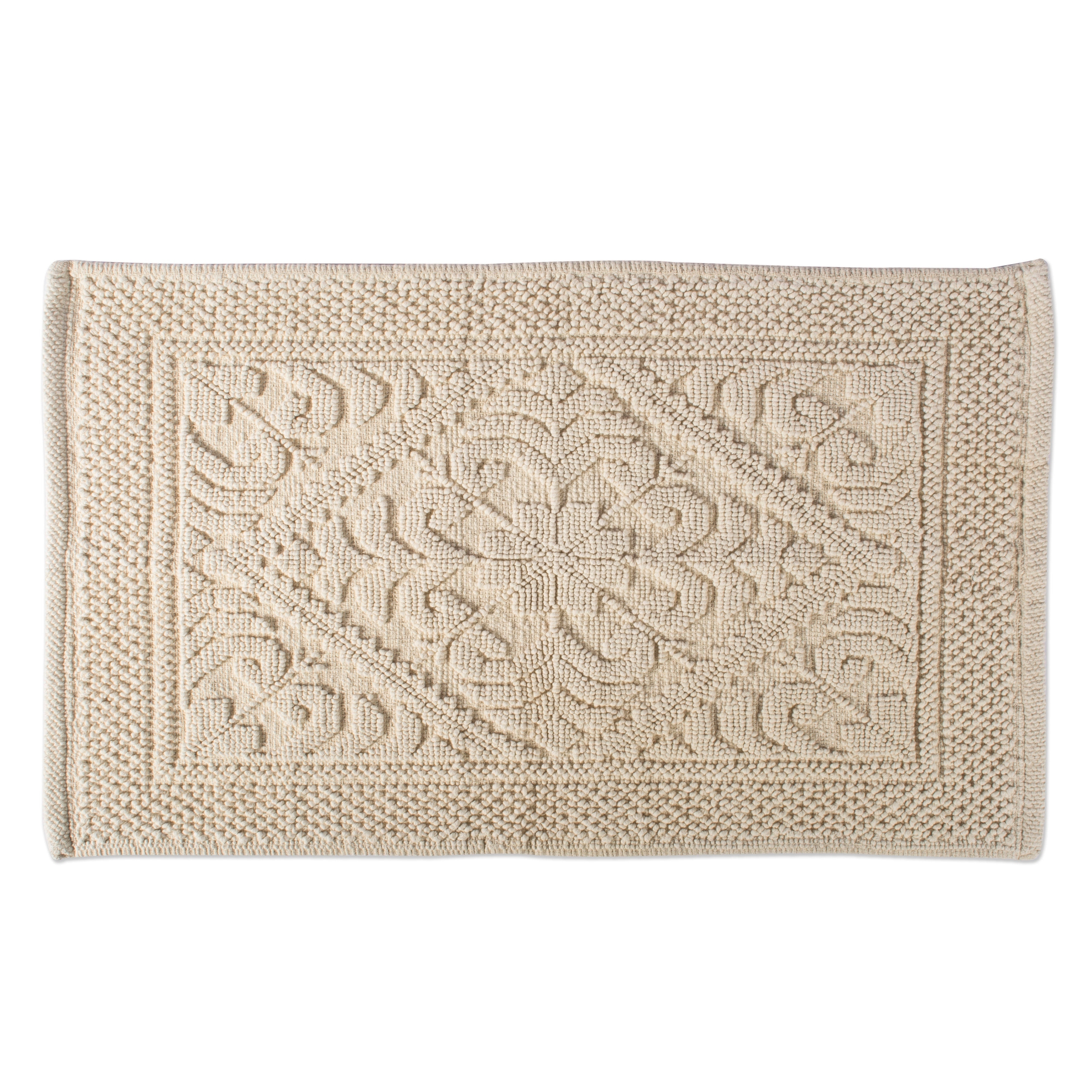 DII Soft and Absorbent Jacquard Bordered Bath Mat