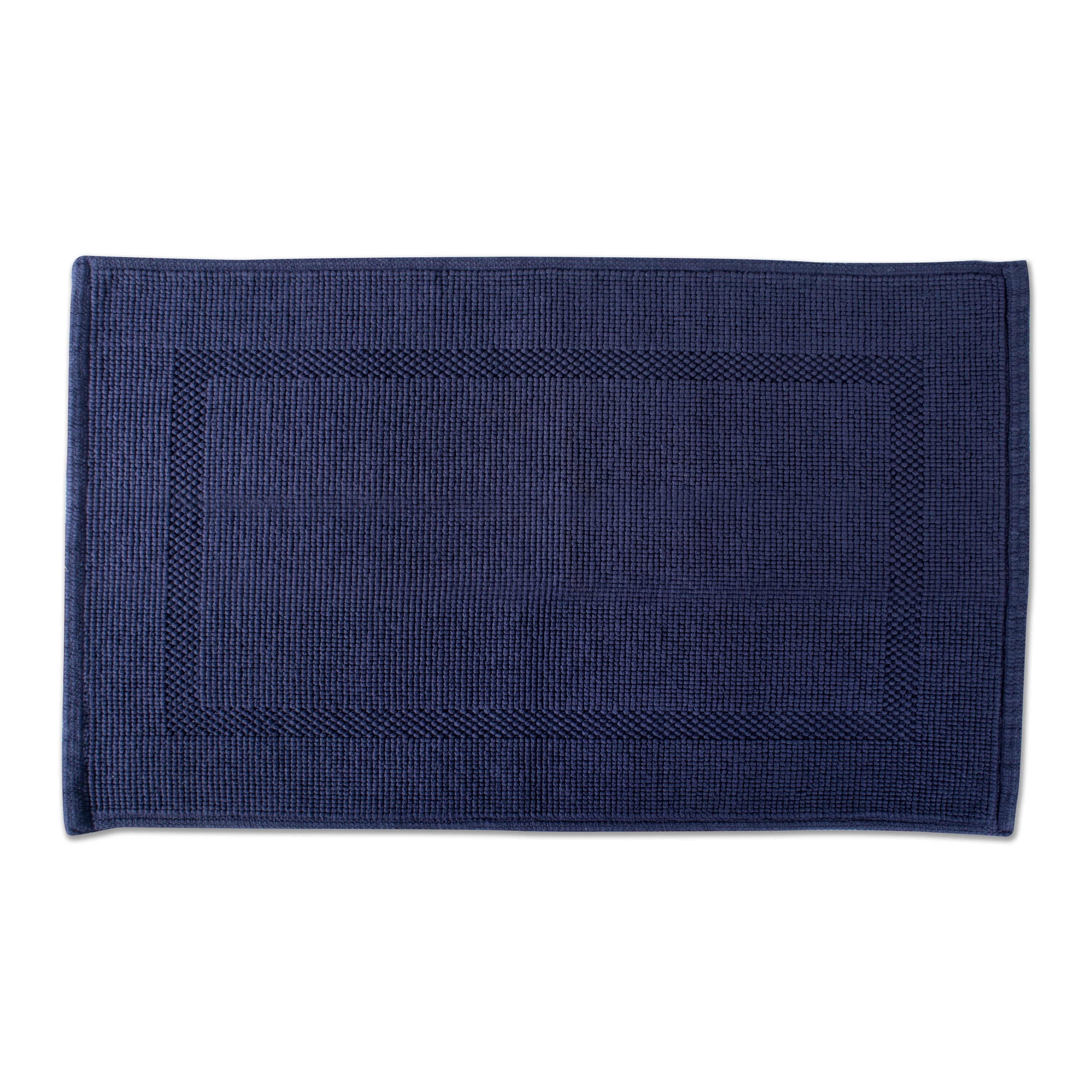 Bathroom Mat, Washable Bath Rug, Navy Bathmat - Moreveda