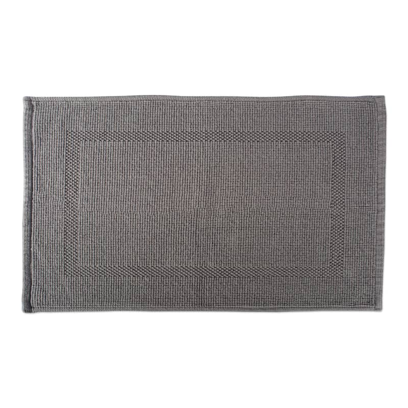 DII Soft and Absorbent Jacquard Bordered Bath Mat - Grey