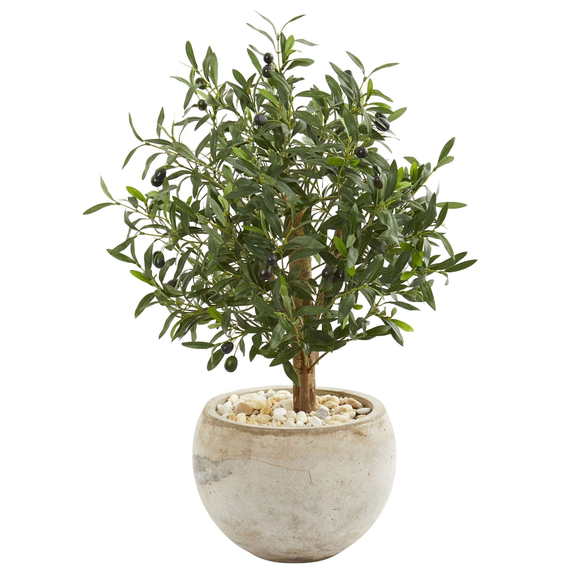 31" Olive Artificial Tree in Bowl Planter