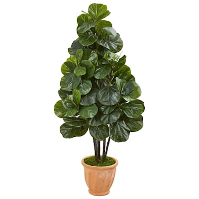 58" Fiddle Leaf Fig Artificial Tree in Terra Cotta Planter