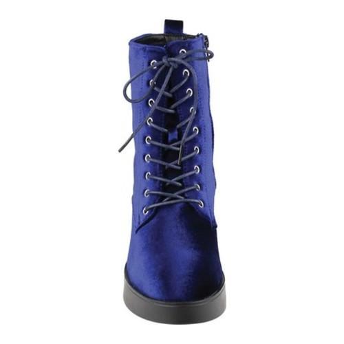 blue velvet combat boots