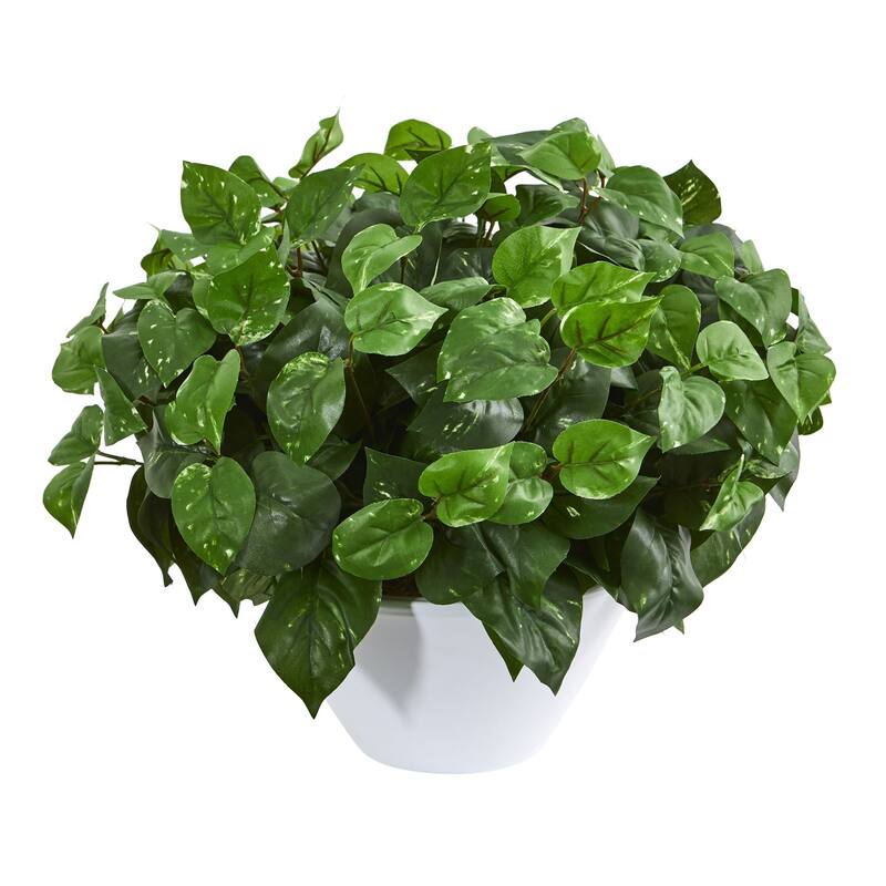 Pothos Artificial Plant in White Vase Bed Bath & Beyond 23500341
